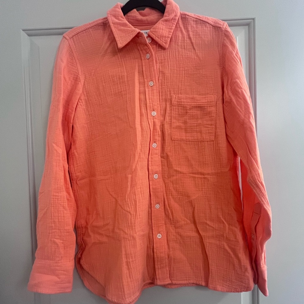 Women’s Soft Orange Button-Up Shirt